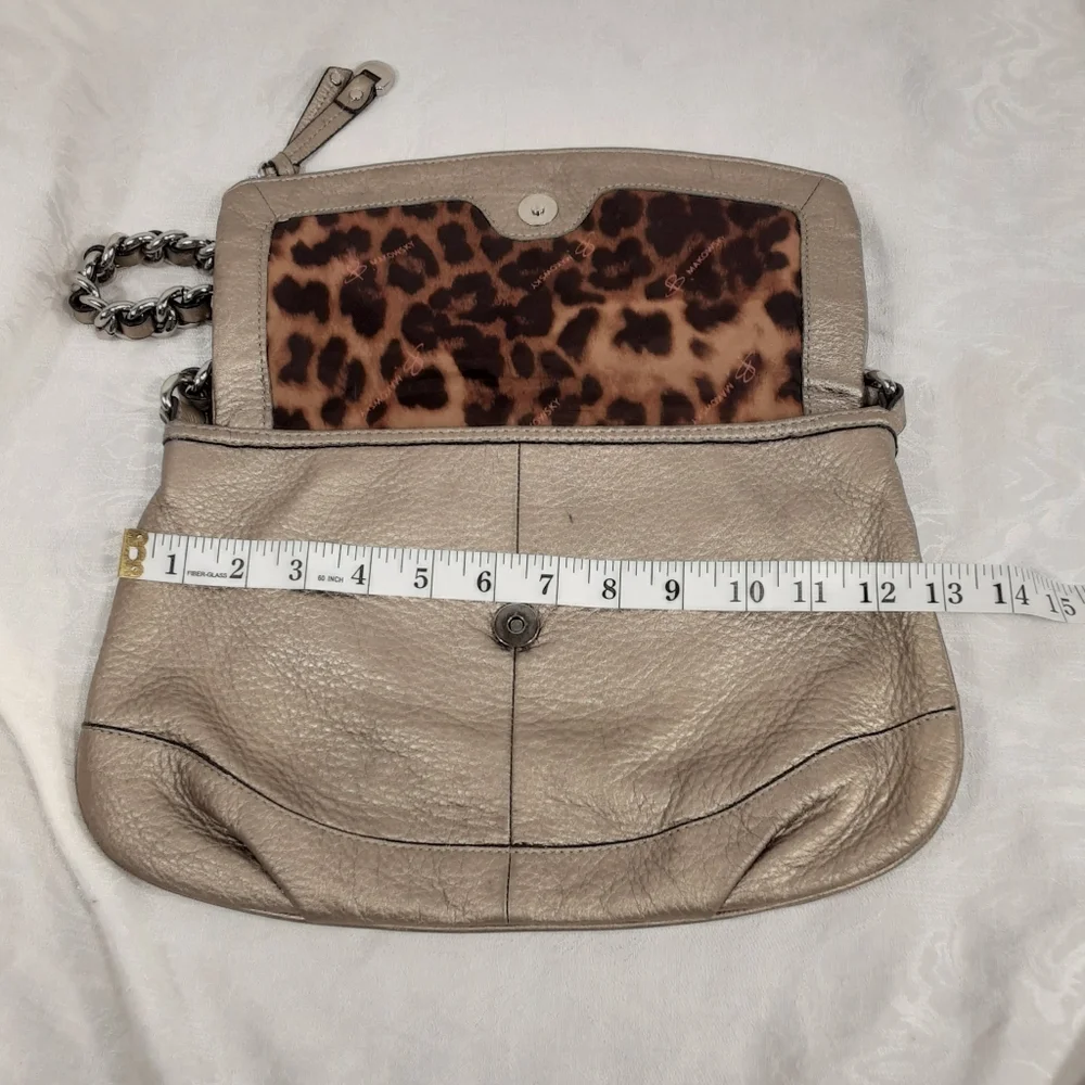B. Makowsky Gold Metallic Leather Hobo Shoulder Bag.